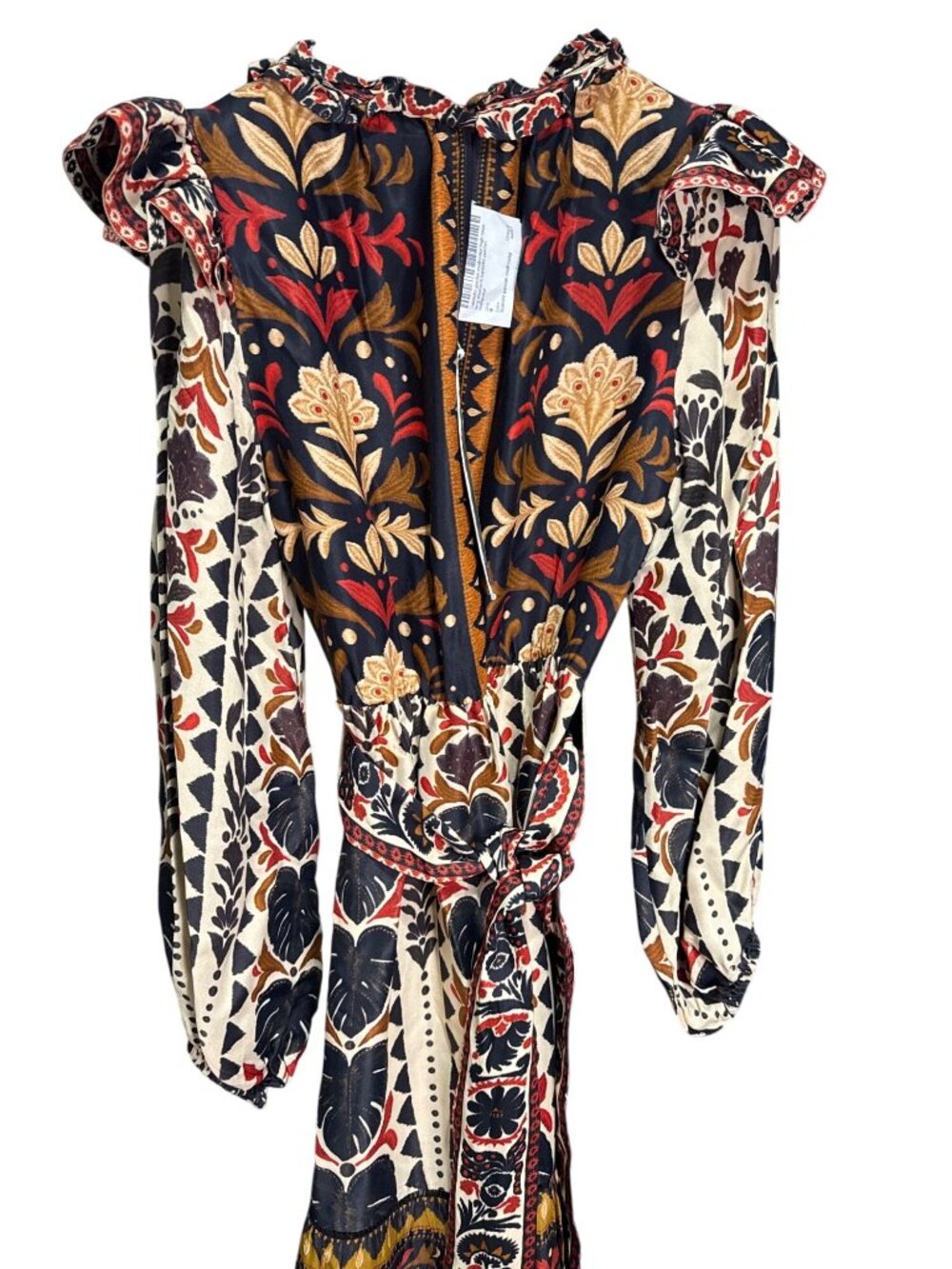 NWT Farm Rio Tapestry Garden High Neck Long Sleeve Dress Medium MSRP $399 - Picture 7 of 13